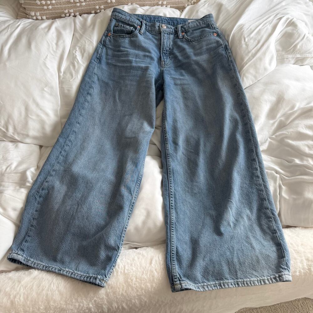 Gap Baggy Wide Leg Mid Rise Ultrasoft Denim Size 26 / 2P